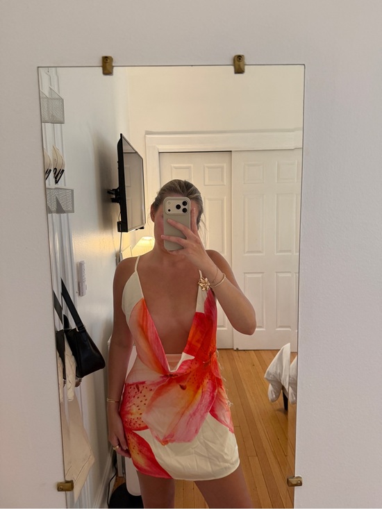Peppermayo Other - Peppermayo White Mini Chemise with Pink & Orange Floral